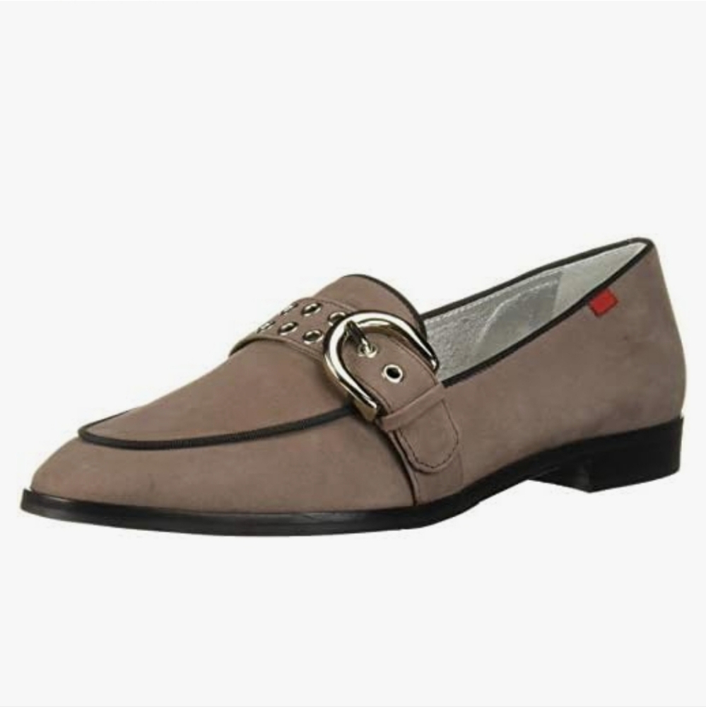 Marc Joseph Womens Summit St Taupe Nubuck Leather Loafers Size 8.5